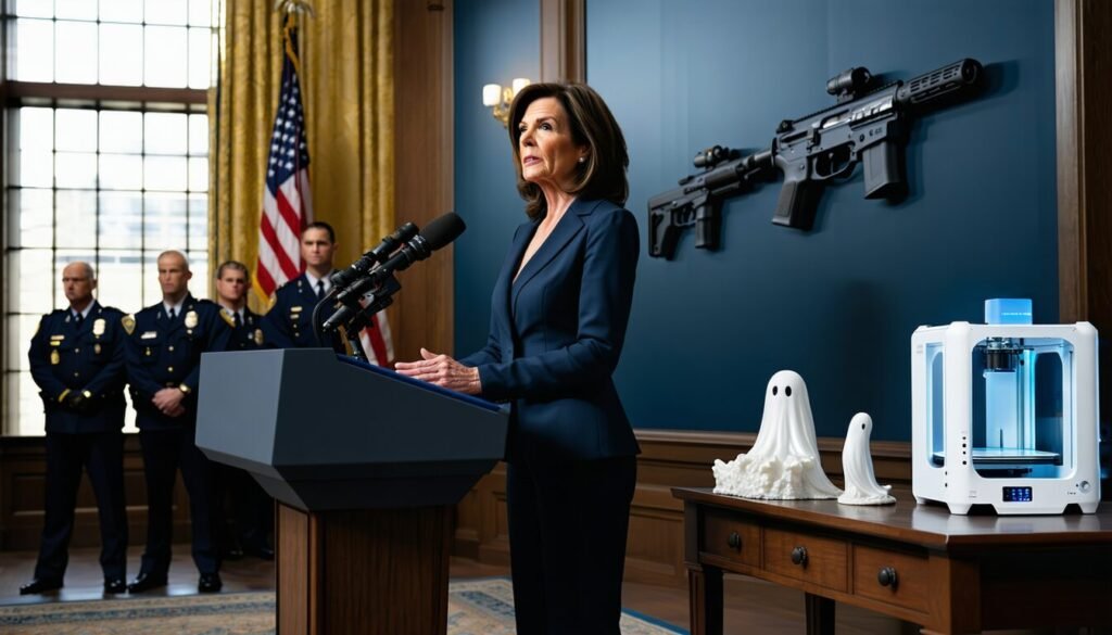 la gouverneure hochul appelle à un encadrement renforcé des imprimantes 3d pour lutter contre la fabrication d'armes fantômes, afin d'améliorer la sécurité publique et prévenir les risques liés à ces armes non détectables.